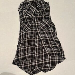 Rock & Republic Black and White Plaid Button Down Shirt